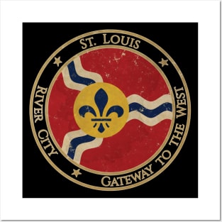 Vintage Saint St Louis USA United States of America American Missouri State Flag Posters and Art